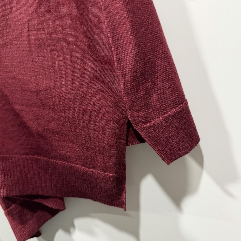 Eileen Fisher Asymmetrical Long Sleeve Dress in Wine - Picture 4 of 8